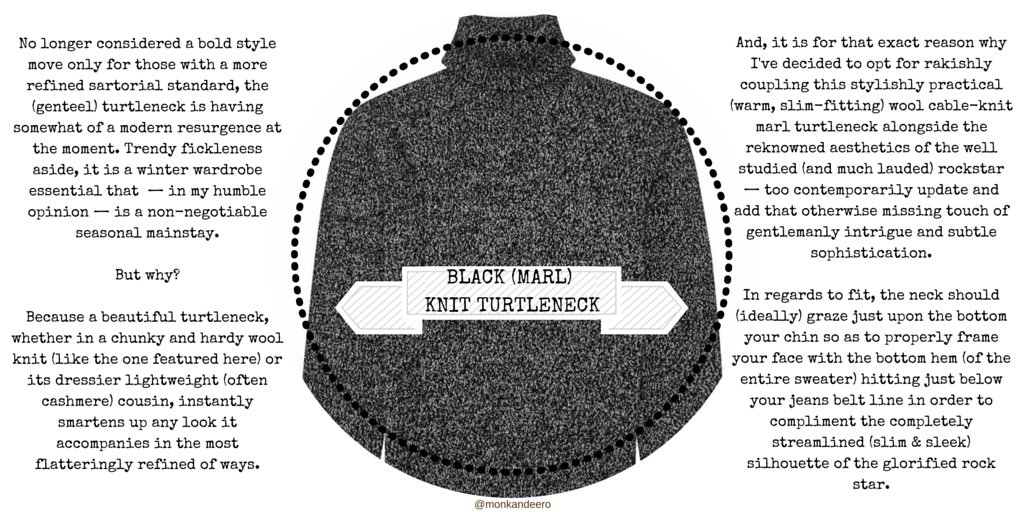 the black (marl) knit turtleneck - monk + eero