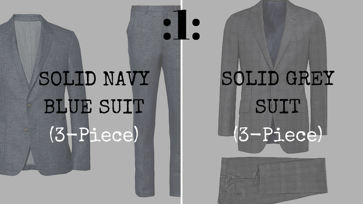 essential #1 - solid suits (navy blue + grey)