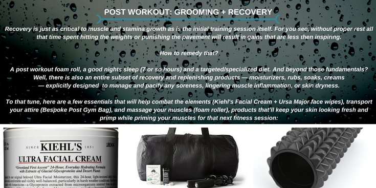Post Workout: Grooming + Recovery (monk + eero graphic)