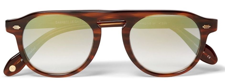 Garrett Leight California Optical - Harding 47 Round-frame Tortoiseshell Acetate Mirrored Sunglasses