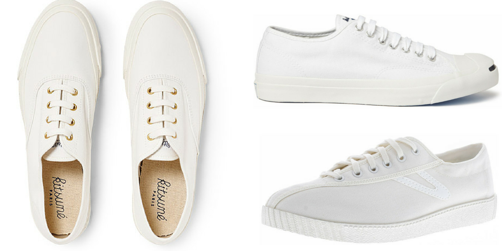 white canvas minimalist sneakers- trethorn, converse, maison kitsune